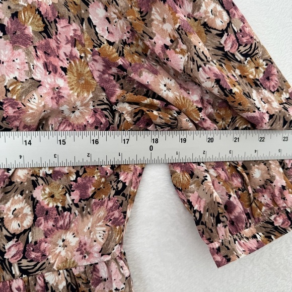En Saison Women Pink Brown Jocelyn Floral Midi Dress Open Back Tiered Size Small - Picture 7 of 9
